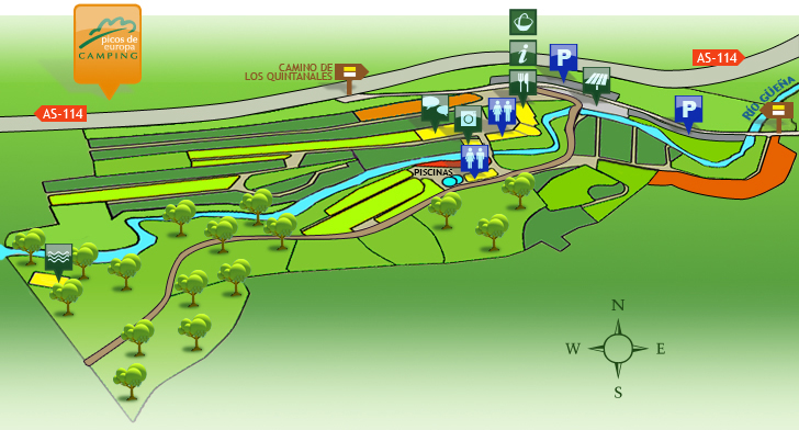 Mapa del camping